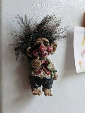 Vintage Norwegian Troll Fridge Magnet Nord Suvenir Made in Norway Scandinavian